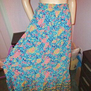 Zesica Tiered Maxi Skirt Size XXL Long Modest Country Cottagecore Romantic Flora